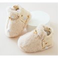 thumbnail image 5 of Newborn Baby Boy Girl Soft Plush Booties, Infant Slippers Socks Shoes, Non Skid Gripper Toddler First Walkers Winter Ankle Crib Shoes, 5 of 7
