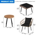 thumbnail image 4 of Dextrus 5 Piece Wicker Outdoor Patio Bar Set with Footrest, Black, 4 of 6