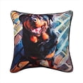 thumbnail image 1 of Patte et Moustache Beau Rottie Rottweiler Oreiller Imprimé 18 X 18 Po., 1 of 1
