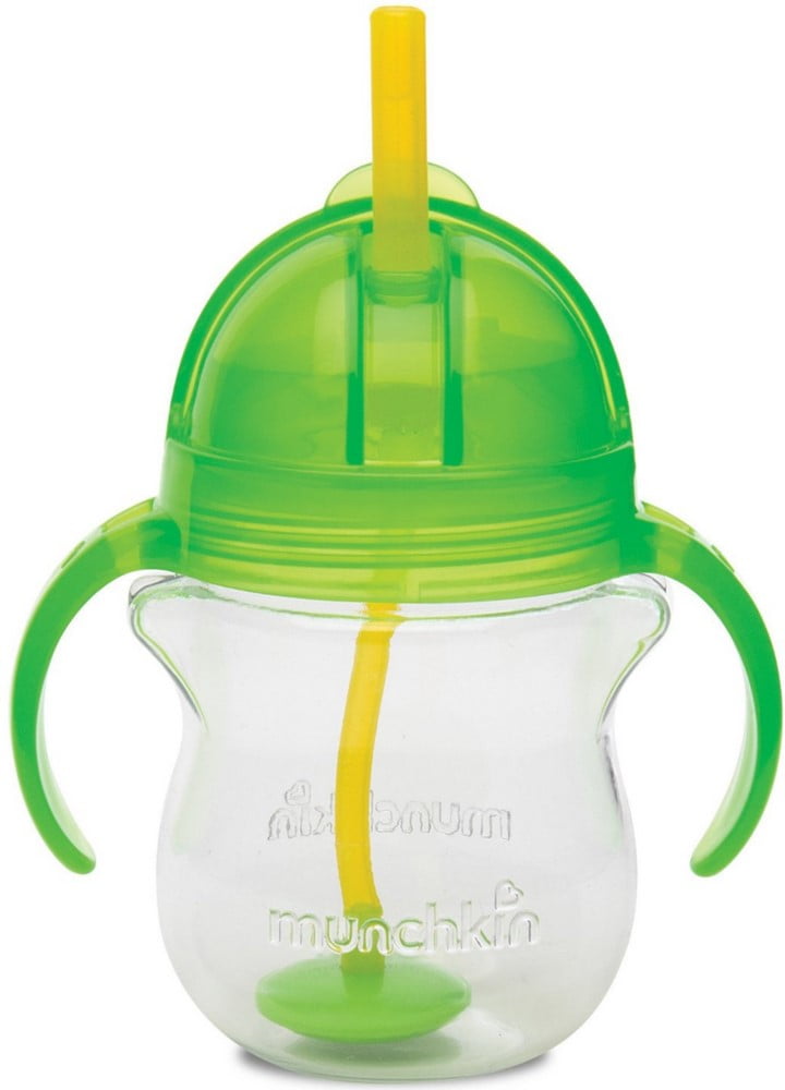 7 oz/207 ml Munchkin Click Lock Tip and Sip Weighted Flexi Straw Cup Pack of 2 Blue/Green