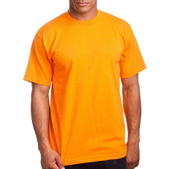 J. METHOD Men's Basic T Shirt – Short Sleeve Crewneck Soft Solid Tee Casual Top Tshirt NEMT119 Orange 3XL