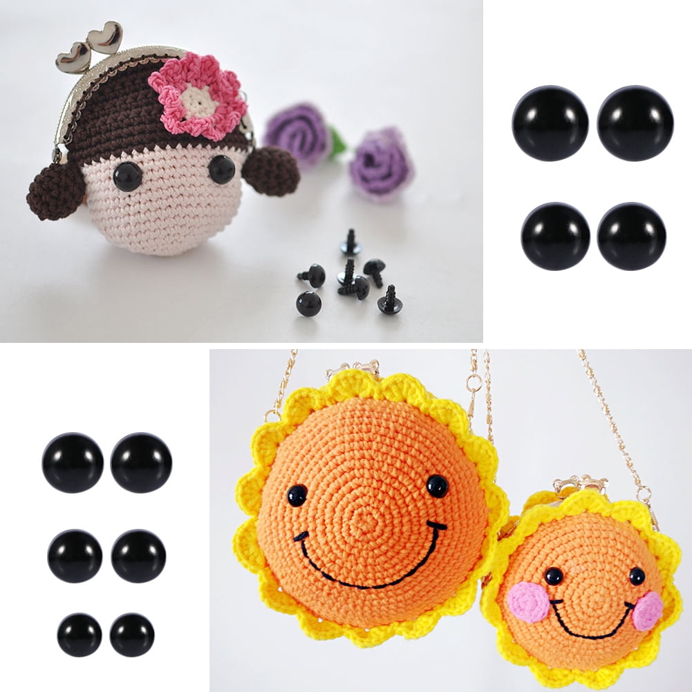 Ccdes 100pcs 6-12mm Color Plastic Safety Eyes For Teddy Bear Doll Plush Animal Toy,100pcs 6-12mm