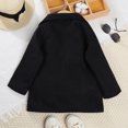 thumbnail image 4 of Pandaie Boys Double Breasted Wool Blend Peacoat Lapel Raglan Sleeve Patch Pocket Mid Length Winter Coat Black,5-6 Years, 4 of 7
