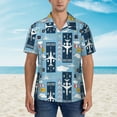 thumbnail image 4 of Daiia Airplanes and Aviation Signs Hawaiian Shirt for Men Gentle Cotton Regular Short Sleeve Casual-XX-Large, 4 of 9