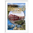 thumbnail image 2 of Art.com Monterey, California - Montage Scenes Art Print by Lantern Press, White Frame Wall Art, 21" x 29", 2 of 5
