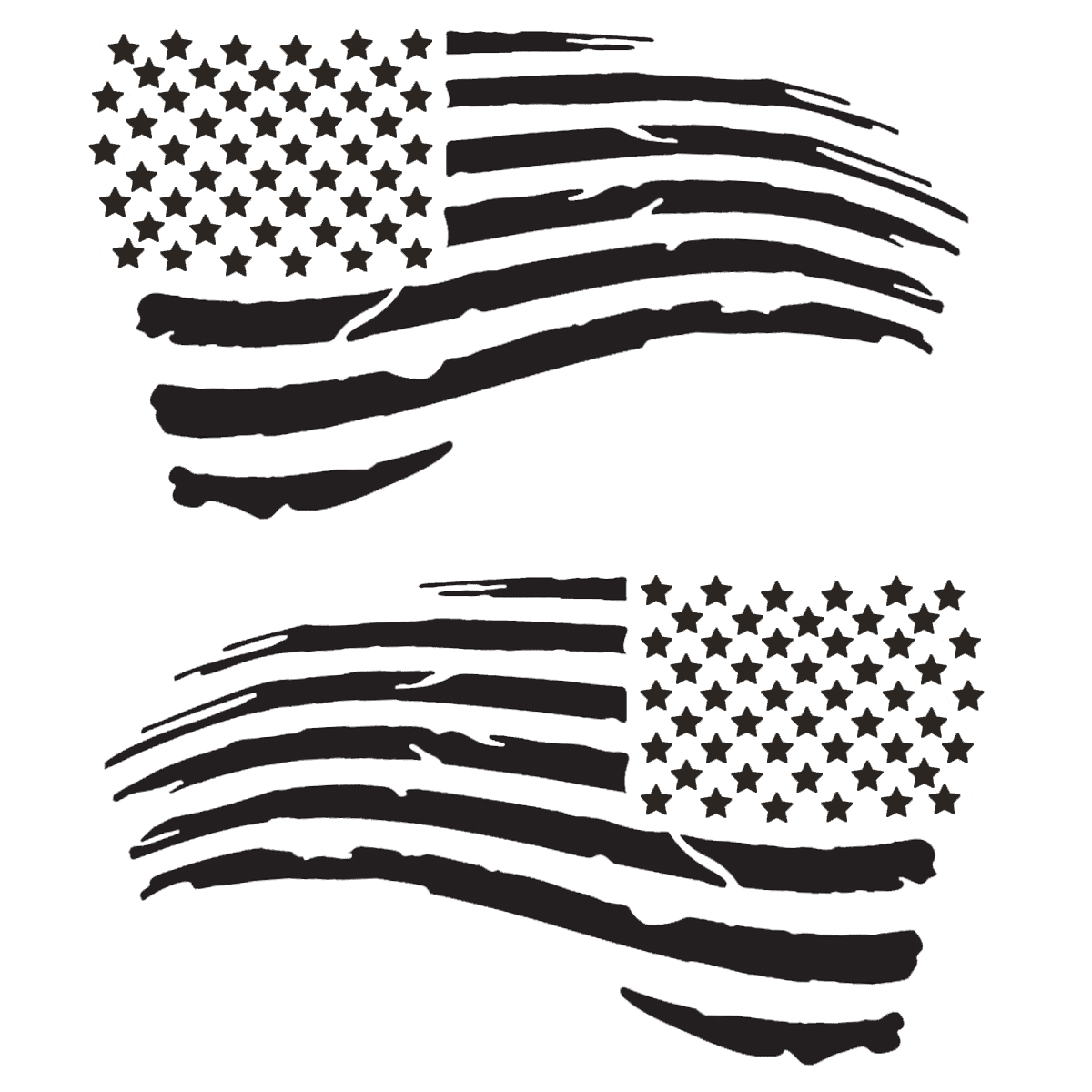 Subdued American Flags Tactical Military USA Decal JEEP 5"x3" Pair Matte Black