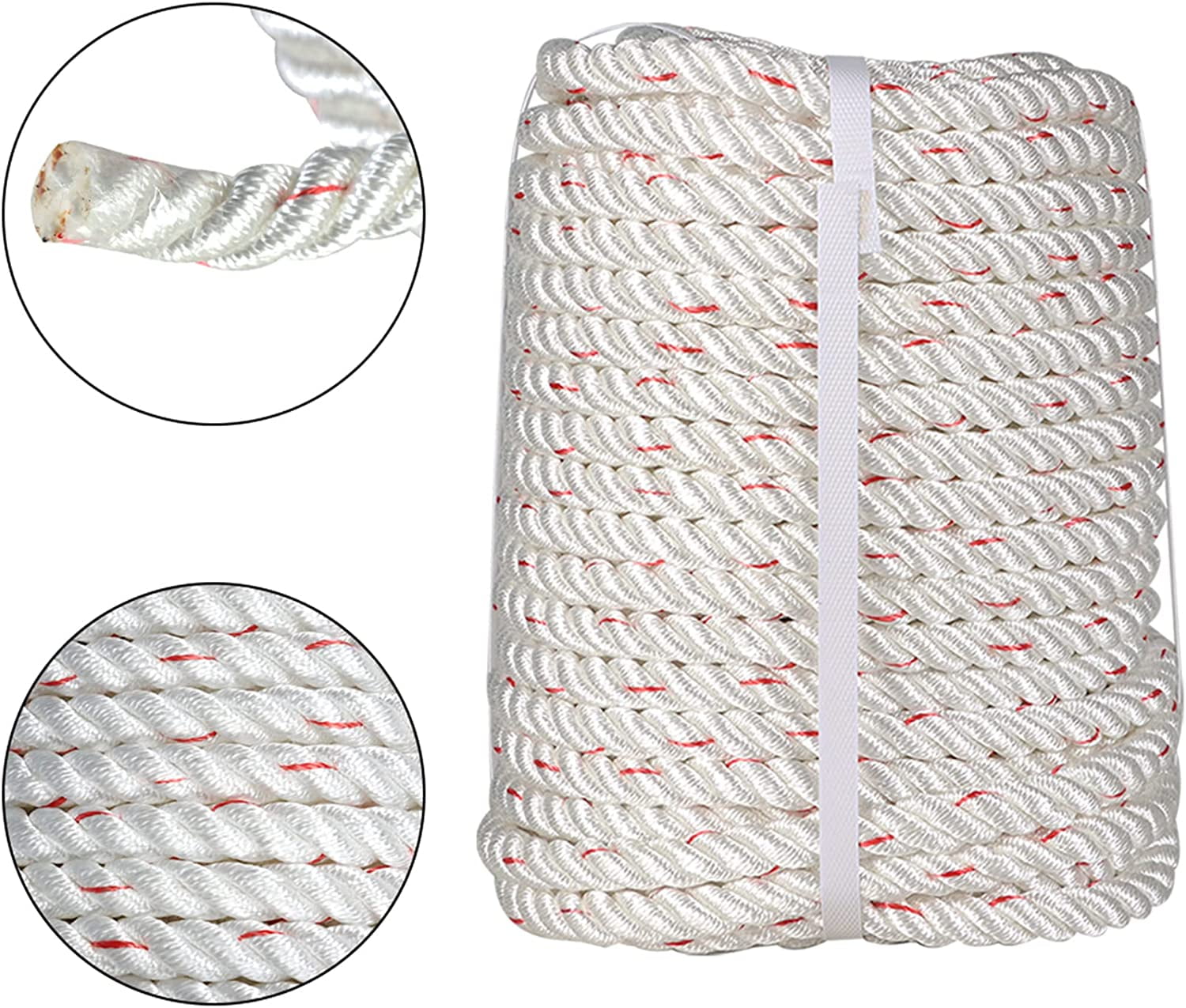 Waltyotur 1/2 in Polyester Rope 150 FT Nylon Pulling Rope Arborist