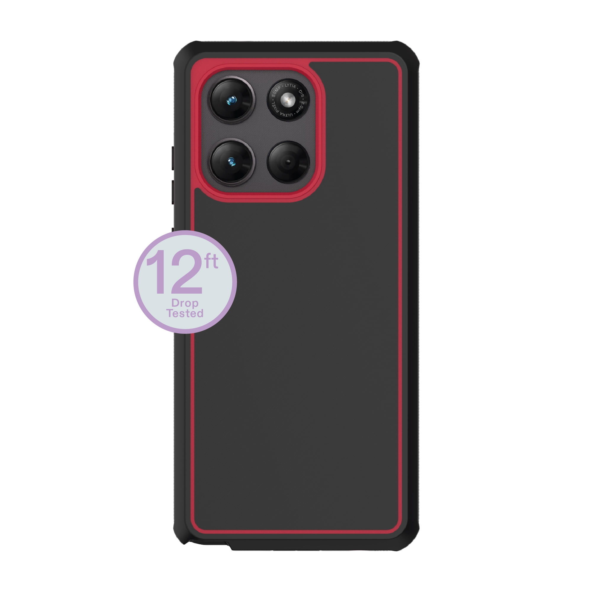 onn Slim Rugged Phone Case for Motorola moto g STYLUS (2026 / 2025) - Red/Black