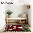 thumbnail image 3 of ODIKA 6'x9' Machine Washable Non-Slip Area Rug, Holiday Reindeer Canvas Stitching Throw High Traffic Rug with Pad, Burgundy, 645161, 3 of 8