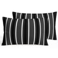 Black White Stripes Pillow Covers Set of 2, Modern Minimalist Ink Lines ...