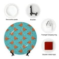 thumbnail image 4 of Wukai Funny Chicken Print Decorative Plate for Display,Bone China Decorative Plate, Ceramic Dinner Plate with Stand, Vertical Ceramic Plate-8in, 4 of 6