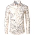 thumbnail image 4 of Camisa de moda 2024 para hombre con estampado 3D de flores, solapa con botones, camisa de manga larga, ropa de fiesta, diseño de camisas cómodas, 4 of 5