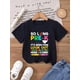 thumbnail image 1 of Fancy' Printed Crew Neck T-Shirt For Boys and Girls Back-To-School Season Short Sleeve T-Shirt Top For Toddlers, 1 of 7