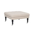 thumbnail image 1 of Linon Hattie Square Natural Tufted Ottoman, Brown, 1 of 10