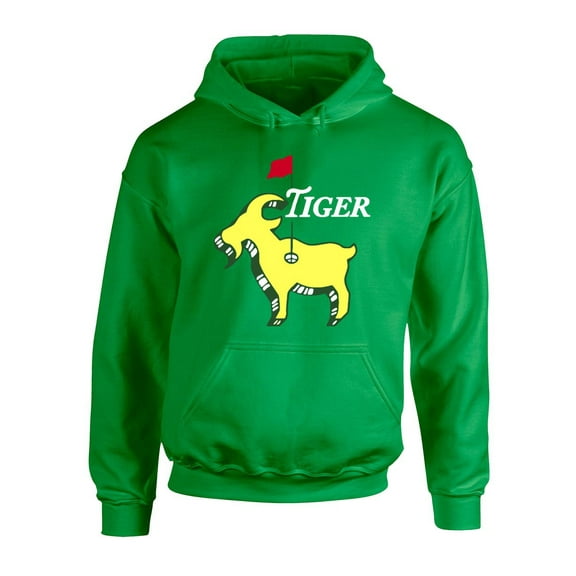 GREEN Tiger Woods Goat Logo Masters Hooded Sweatshirt ADULT