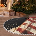 thumbnail image 6 of Rocae Wood Grain Bald Eagle for Christmas Tree Skirt with Pom Pom Trim for Holiday Party for Holiday Home Decor Indoor Outdoor-48", 6 of 7