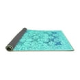 thumbnail image 2 of Ahgly Company Indoor Square Oriental Turquoise Blue Industrial Area Rugs, 3' Square, 2 of 4