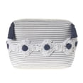 thumbnail image 1 of LR Resources POUFS99769GYW1612 Pouf Touffeté Rayé&44; Gris&44; Ivoire & Bleu, 1 of 1