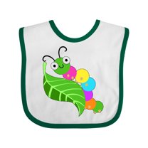 Inktastic Cute Caterpillar on Leaf Boys or Girls Baby Bib