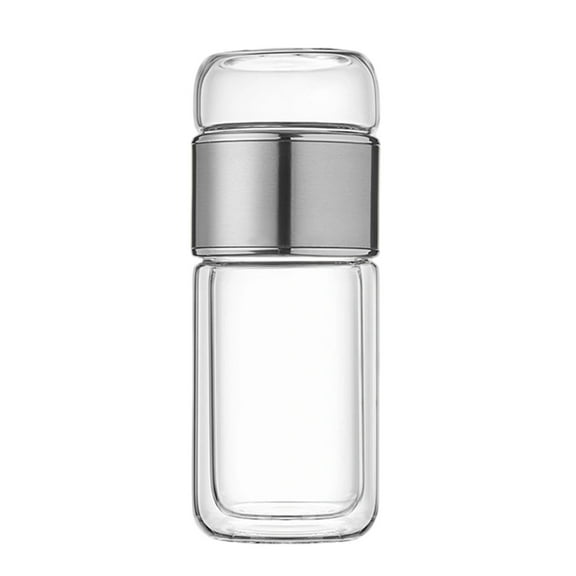 Double-Wall Insulated Tea Infuser Glass Tumbler 304 Stainless Steel Filter Heat & Cold Leak-Proof & Portable for Commuting,Office,Travel