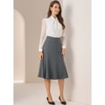 thumbnail image 4 of DARING DIVA Women's Side Zipper Flared Flowy A Line Midi Skirts M Dark Grey, 4 of 5