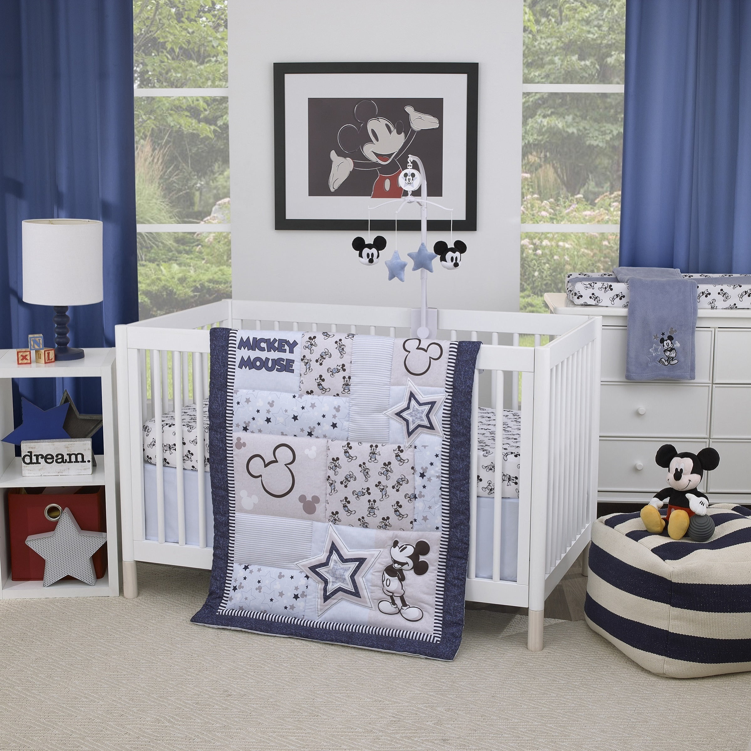 Buy Disney Mickey Mouse - Timeless Mickey White And Black Fitted Crib