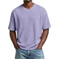 thumbnail image 1 of Ceisia Men's Relaxed Fit Waffle Knit V-Neck Short Sleeve Casual T-Shirts Gifts, 1 of 6