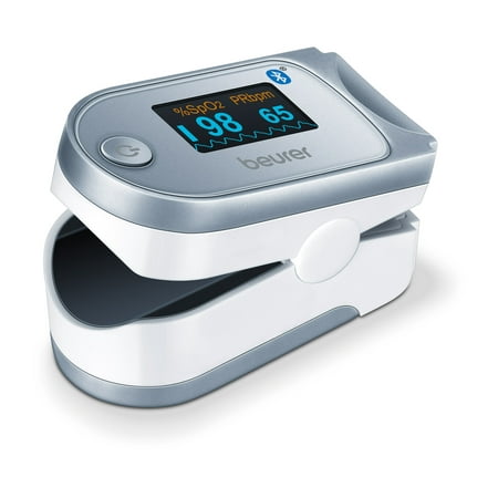 Beurer Bluetooth Digital fingertip Pulse Oximeter, Blood Oxygen Saturation & Pulse Rate Monitor With Accessories, PO60
