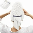 thumbnail image 1 of wonima11 X-Large Hair Towel Wrap for Women, Super Absorbent Microfiber Hair Towel for Curly Hair, Fast Drying Hair Turbans with Elastic,Hair Drying Towel Wrap for Hair Care 30" X 40" (White), 1 of 1