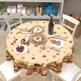 thumbnail image 4 of Nappe de l\'Action de Grâce Ronde 60 Pouces Récolte d'Automne Décoration Citrouille Nappe d'Extérieur Ferme Feuilles d'Érable d'Automne Housse de Table pour Salle à Manger Cuisine Fête des Fêtes Pique-Nique Maison Déco d'Automne, 4 of 6