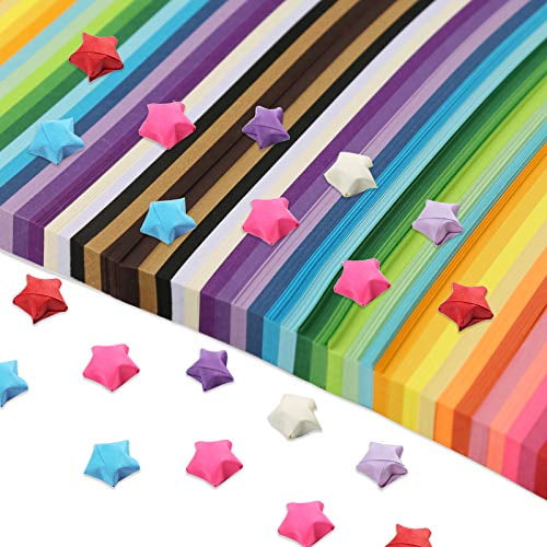 2060 Rainbow Folding Strips Origami Stars for Handmade Home DIY Cards Gift Crafts Decoration Jicyor 150 Sheets Assorted Colours Double-Sided Rectangular Art DIY Paper Origami Folding Paper 