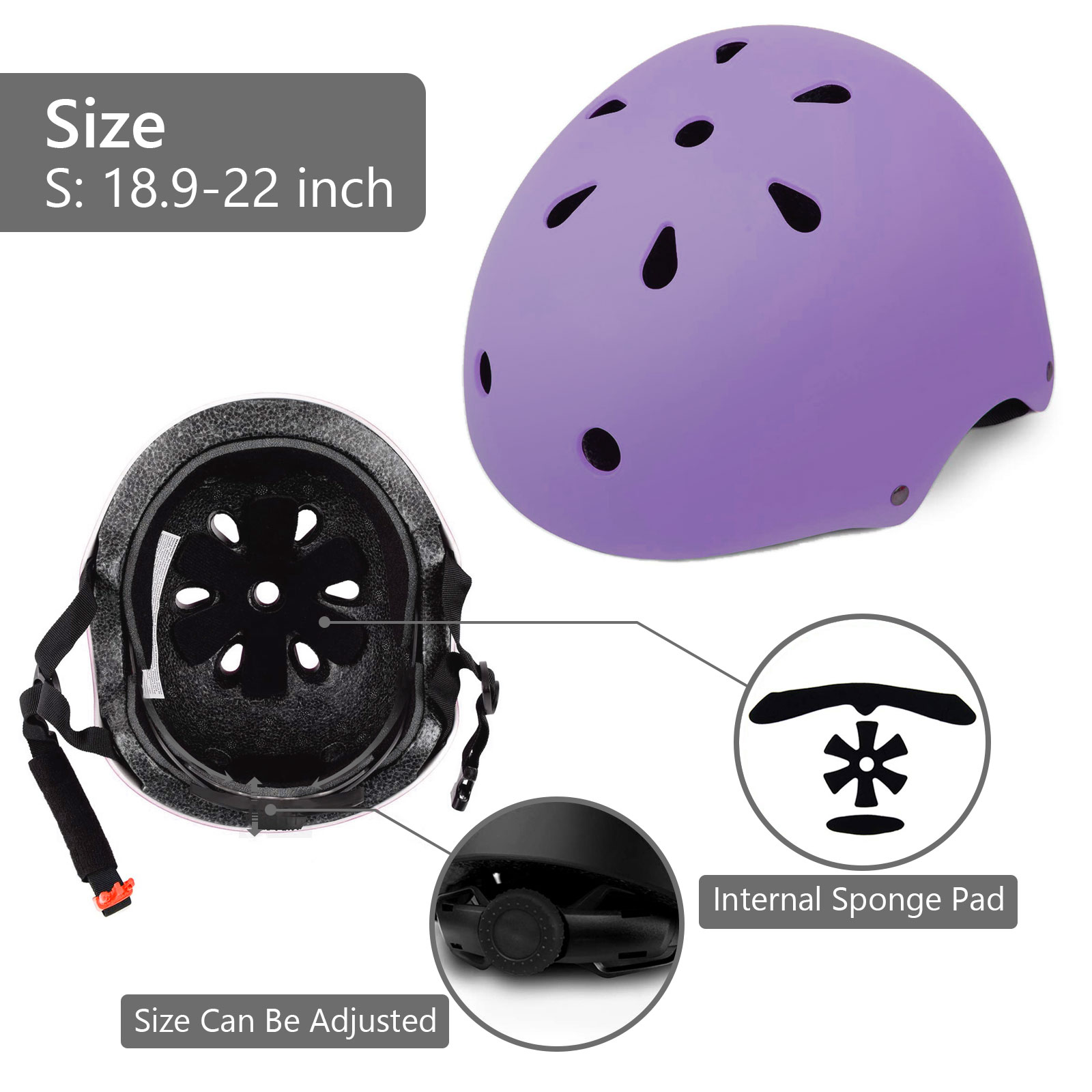 Tripumer Kids Bike Helmet, Purple photo 5