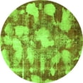 thumbnail image 1 of Ahgly Company Indoor Round Abstract Green Modern Area Rugs, 3' Round, 1 of 4