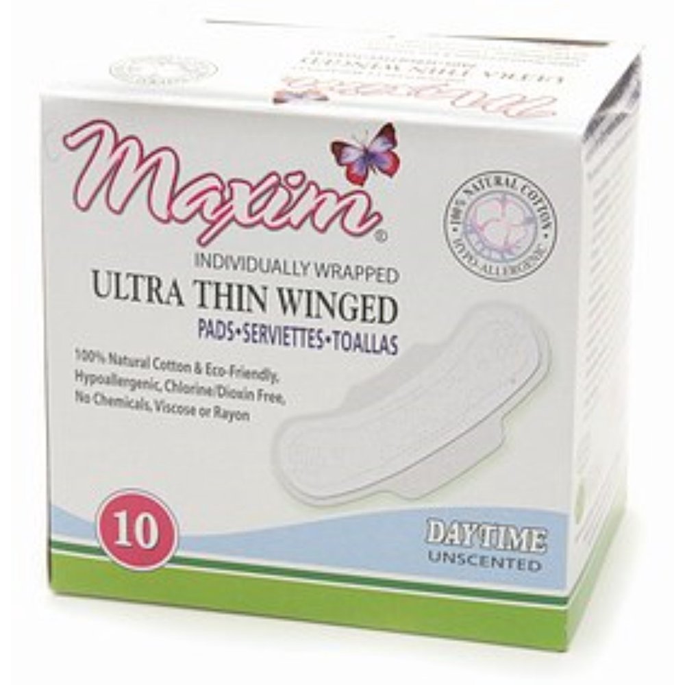 3 Pack Maxim Hygiene Products Natural Ultra Thin Winged Pads