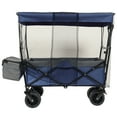 thumbnail image 6 of Olurrisa 480lbs Folding Wagon with Canopy & Mosquito Net, 7" All-Terrain Wheels Heavy Duty Cart for Camping Shopping Garden, Dark Blue, 6 of 8