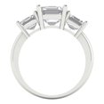 thumbnail image 4 of 4.0ct square emerald cut clear moissanite 14k white gold 3 stone Bridal Wedding Engagement Promise Anniversary Ring for Women size 7.5, 4 of 7