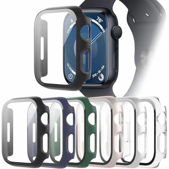 6‑Pack Protective Case with Screen Protector Compatible with Apple Watch SE3/SE2/SE/6/5/4 40mm, Hard PC Shock‑Resistant Bumper Cover for iWatch 40mm