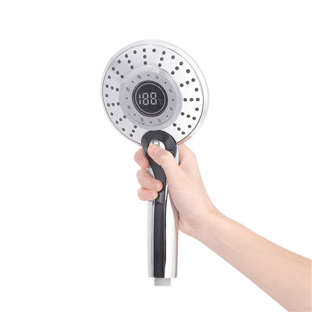 3 Colors LED Shower Head Temperature Control Hand Shower With Digital