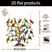 Exotic Bird Tree Ornament - Pre-Assembled Festival Decoration with 12 Hand-Painted Parrots (Indoor/Outdoor Statement Piece for All Seasons)