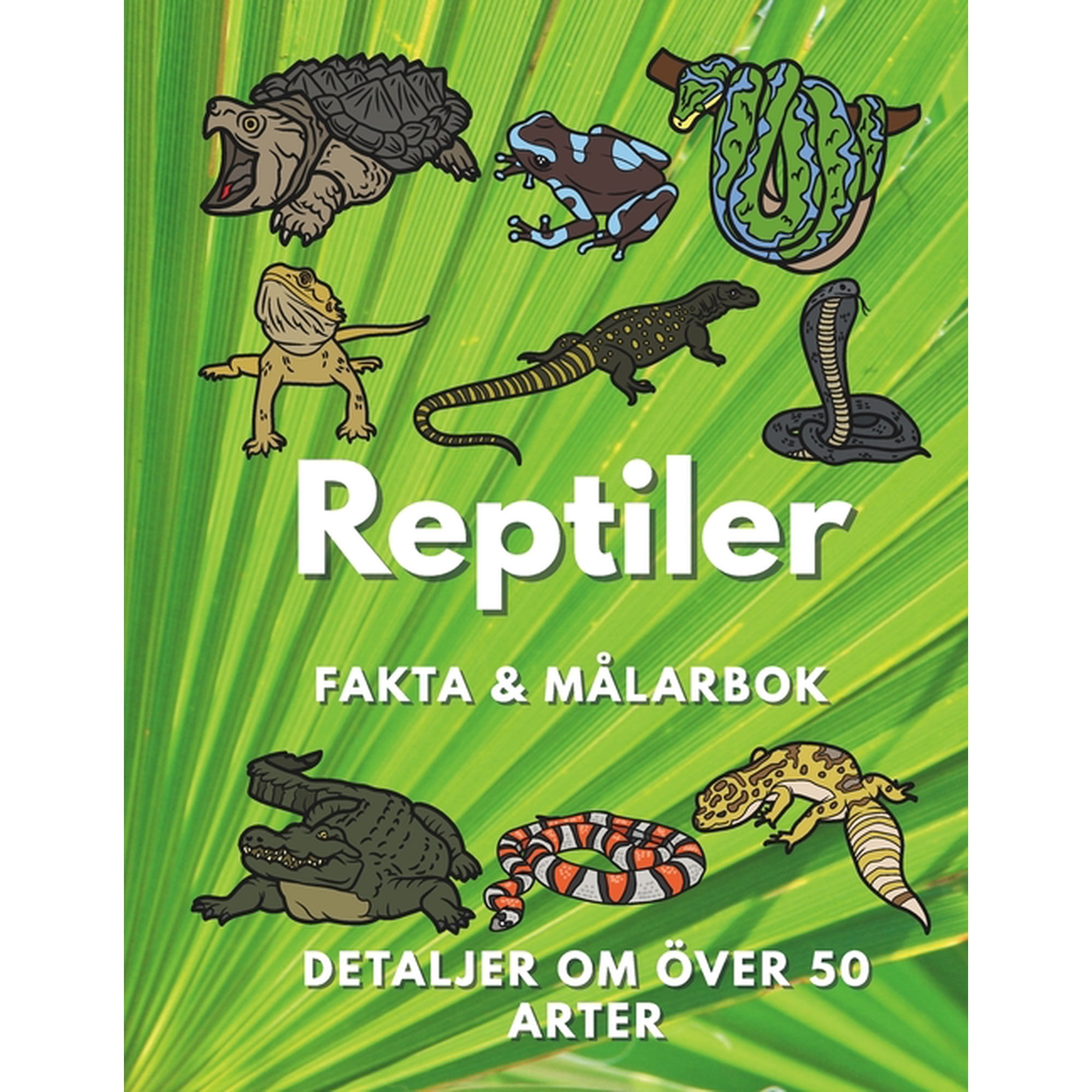 Reptiler fakta och m&aring;larbok: Aktivitetsbok f&ouml;r barn i &aring;ldrarna 2 till 10 &aring;r (Paperback)