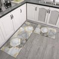 thumbnail image 2 of Grey and Gold Marble Pattern Anti Fatigue Kitchen Rugs Set Of 2, Non Slip Washable Decorative Floor Mats for Kitchen Sink Laundry, 17"x30" and 17"x47", 2 of 6