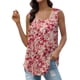thumbnail image 1 of Gibobby Camiseta sin mangas con cuello cuadrado para mujer, informal, sin mangas, con dobladillo curvo plisado(Rosa,G), 1 of 4
