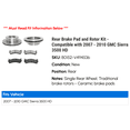 thumbnail image 2 of Rear Brake Pad and Rotor Kit - Compatible with 2007 - 2010 GMC Sierra 3500 HD 2008 2009, 2 of 2