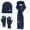 Navy, variant on Xfvqtps Women Hat Scarf Glove Set Knit Solid Color Touchscreen Winter Warm Stretchy Extended Beanie Neck Warmer Gloves Set Black