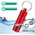 thumbnail image 2 of 3 Packs Keychain Pill Holder, Waterproof Pill Fob Case Box Outdoor Container for Emergency Medicine Drugs, Foam Earplug Storage Case with Ear Plugs (Silver-Matt-Red), 2 of 5