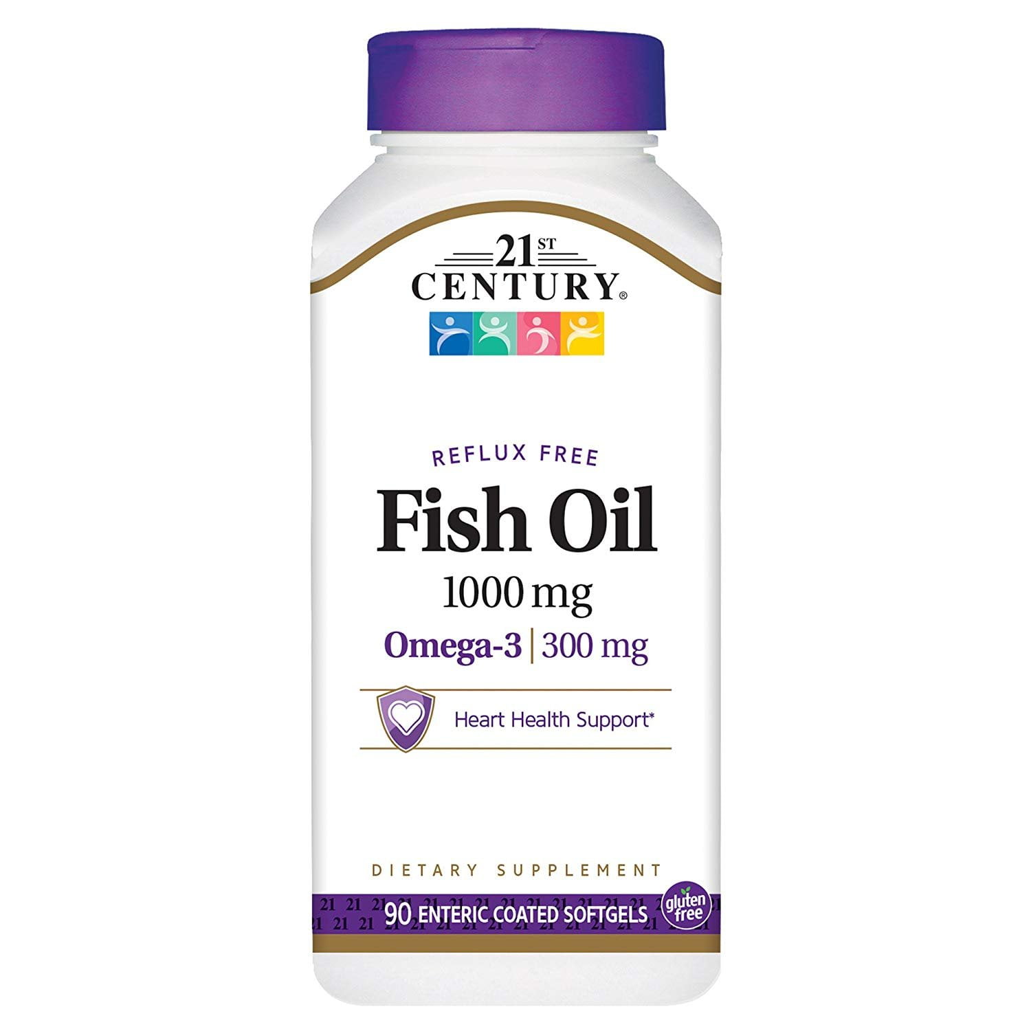 21St Century Fish Oil 1000Mg & Omega 3 300Mg Heart Support, 90Ct