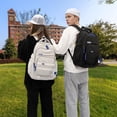 thumbnail image 2 of DAKIMOE Large School Backpack for Girls Boys Lightweight Spacious Kids Bookbag with Multiple Pockets for Middle School College, Gray, 2 of 4