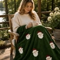 thumbnail image 5 of Roiihwy Christmas Throw Blanket for Couch, Holiday Christmas Santa Claus Flannel Fleece Blanket, Soft, Cozy, Plush, Warm Winter Cabin Christmas Decorations, 27X39In, B, 5 of 6