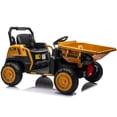 thumbnail image 6 of Joyracer 24V Ride Ons, Metal Frame Ride on Dump Truck with Remote, Bluetooth, Dump Bed, Shovel, Power Car Wheels for Toddlers, Yellow-A, 6 of 12