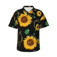 thumbnail image 1 of Balery Sunflowers3 Camisas hawaianas de manga corta para hombre, camisas playeras de corte holgado, camisas de vacaciones con botones,3X-Large, 1 of 7